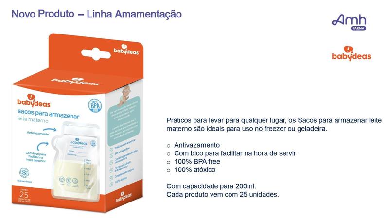 Imagem de Kit Com 25 Sacos Para Armazenar Leite Materno Babydeas 