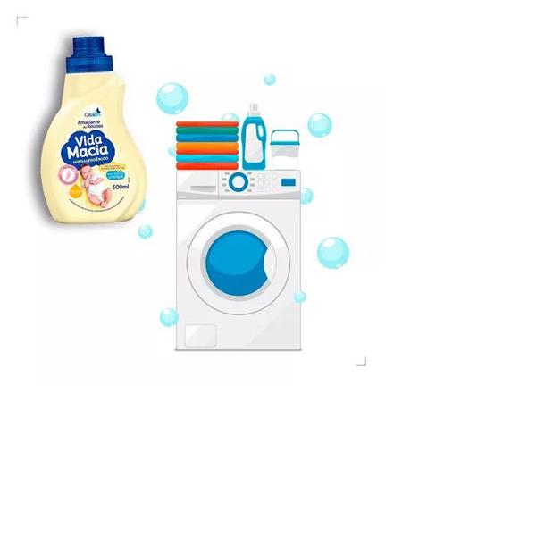 Imagem de kit com 2un amaciante de roupa de criança e bebe  vida macia glicerina e camomila 500ml