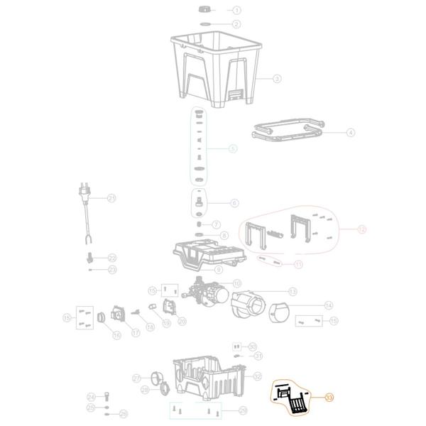 Imagem de Kit com 2un Fecho Rápido Trava Lateral do Tanque para Lavadora WAP Eco Smart 2200 FW007373