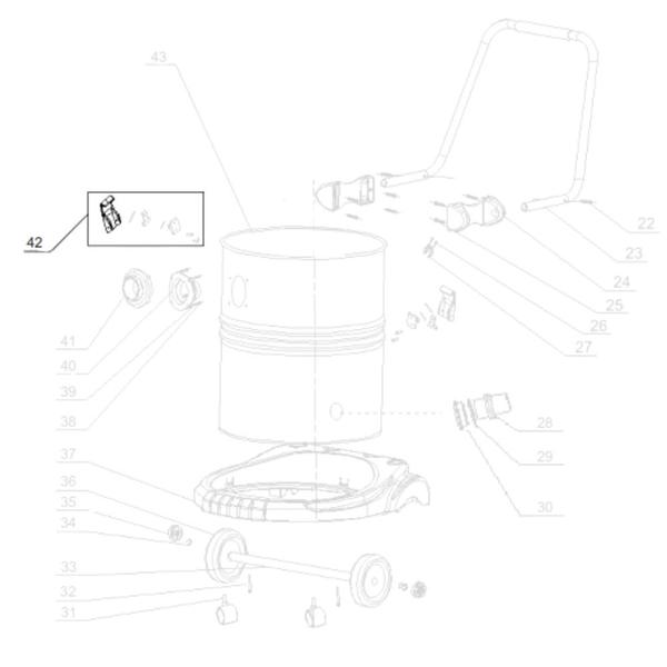 Imagem de Kit com 2un Trava Lateral Fecho Rápido Compatível com Aspirador WAP GTW Inox 50 FW005575