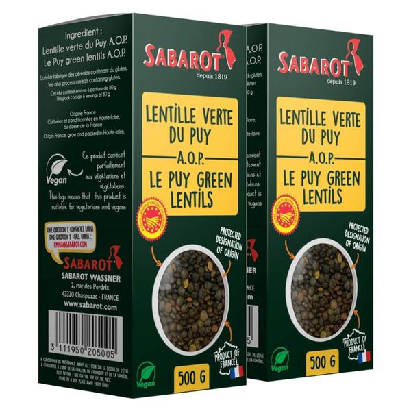 Imagem de Kit Com 2Und Lentilha Verde (Verte De Puy) Sabarot 500G