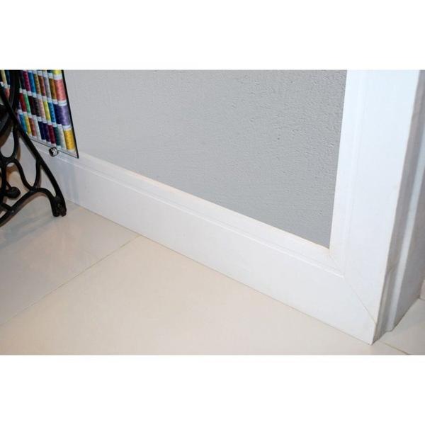 Imagem de Kit com 3 Barras Rodapé de Mdf 10cm X 15mm X 2.20m Revestido Frisado Casablanca 6,6m