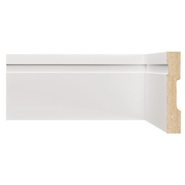 Imagem de Kit com 3 Barras Rodapé Mdf 1002 Moldufama 15mmx10cm Metro Linear 7,2m