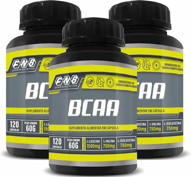 Imagem de Kit Com 3 Bcaa 120 Caps de 500mg Fnb Sports Nutrition