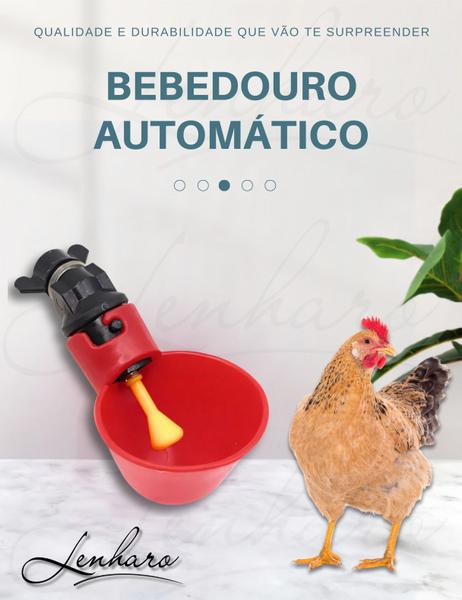 Imagem de Kit com 3 Bebedouros para Galinha / Automático / Copinho / Copo / Bebedor para Aves, Galinha, Frangos, Codornas com Pistão - LMS-DW-BP-1003