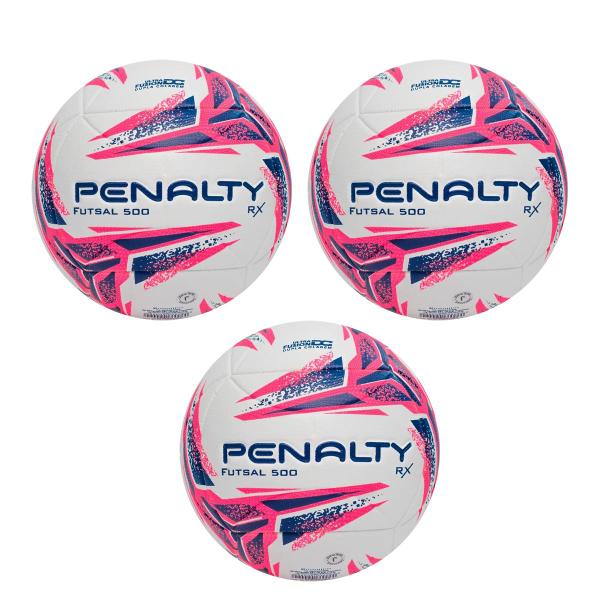 Imagem de Kit Com 3 Bola De Futsal Penalty RX 500 XXIII 2023