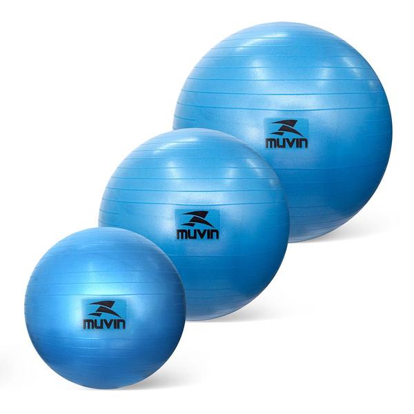 Imagem de Kit com 3 Bolas de Pilates  55cm, 65cm e 75cm - Antiestouro  Suporta até 300kg  Com Bomba