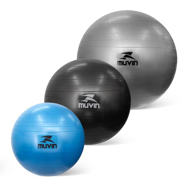 Imagem de Kit com 3 Bolas de Pilates  55cm, 65cm e 75cm - Antiestouro  Suporta até 300kg  Com Bomba