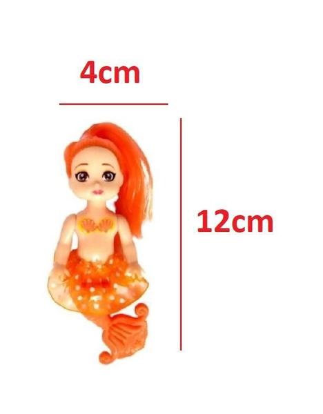 Imagem de Kit Com 3 Bonecas Sereias Sortida Brinquedo Meninas 12Cm