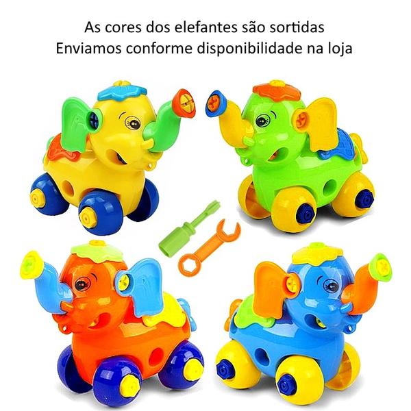 Imagem de Kit com 3 Brinquedos de Montar Avião Dinossauro e Elefante