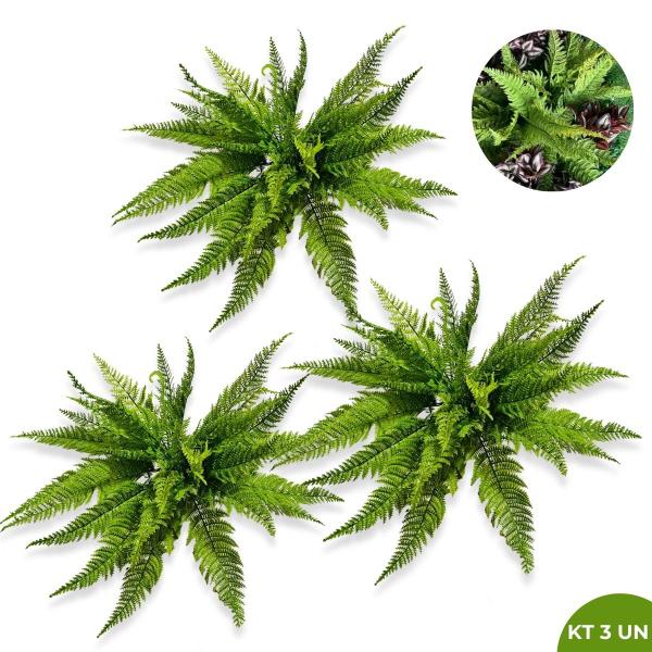 Kit Com 3 Buquês De Samambaia Escura Artificial De 18 Galhos - Vai de Tech Imagem de Kit Com 3 Buquês De Samambaia Escura Artificial De 18 Galhos