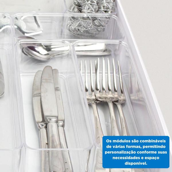 Imagem de  Kit Com 3 Caixa Organizadora Acrílico Empilhável Organização Multiuso