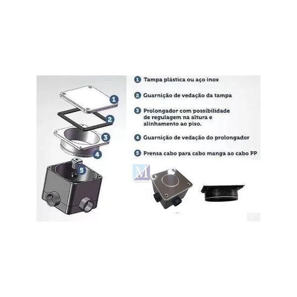 Imagem de kit com 3 Caixas de Passagem em Abs com Tampa Inox Marol