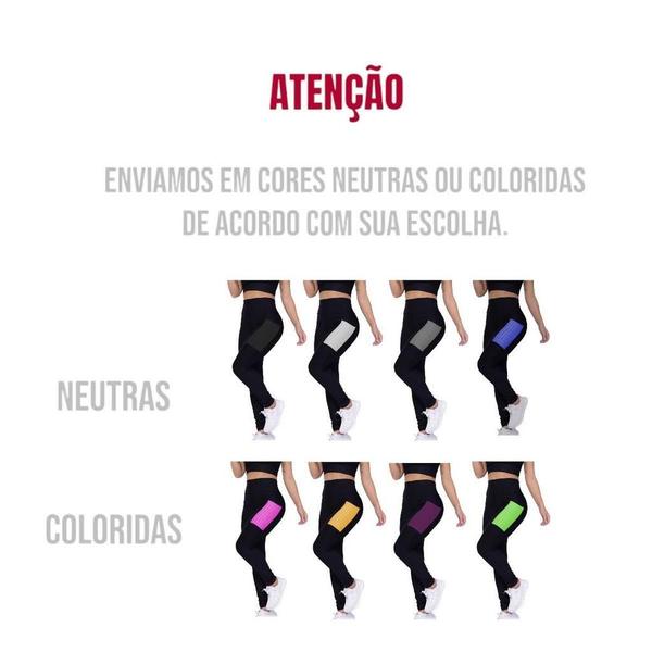 Imagem de Kit com 3 Calças Leg Legging COM BOLSOS Cintura Alta Fitness Treino Casual Corrida Academia 657