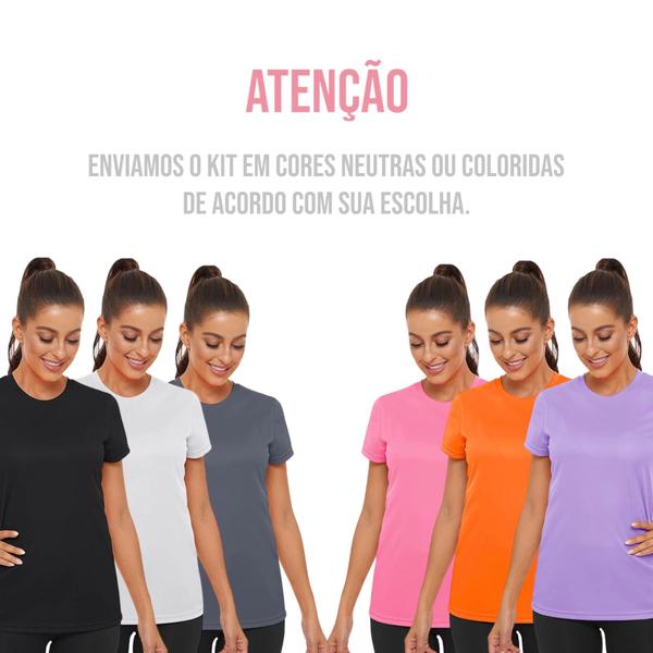 Imagem de Kit com 3 Camisetas Blusinha DRY Tecido Furadinho feminina Yoga Academia Corrida 615