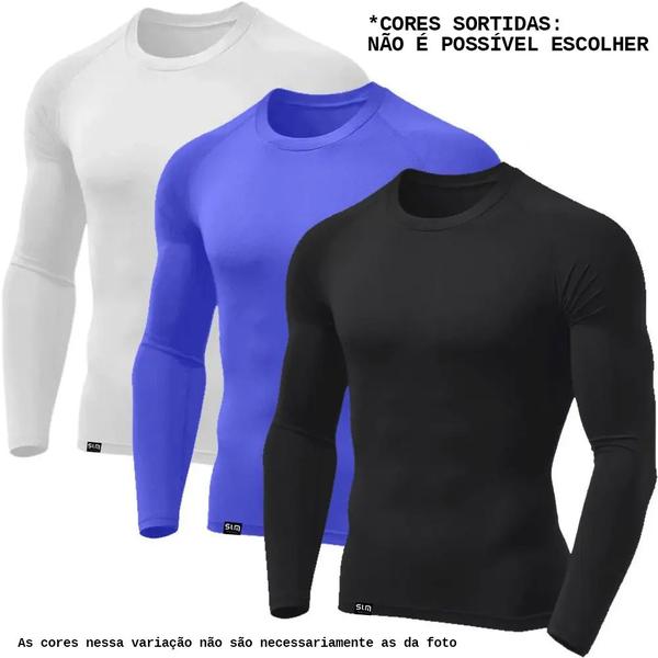 Kit com 3 Camisetas Térmicas UV Proteção Solar Masculina - SLIM FITNESS Kit com 3 Camisetas Térmicas UV Proteção Solar Masculina - SLIM FITNESS