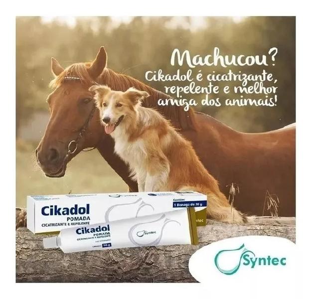 Imagem de Kit com 3 Cikadol Pomada Cicatrizante Repelente 50g  Syntec