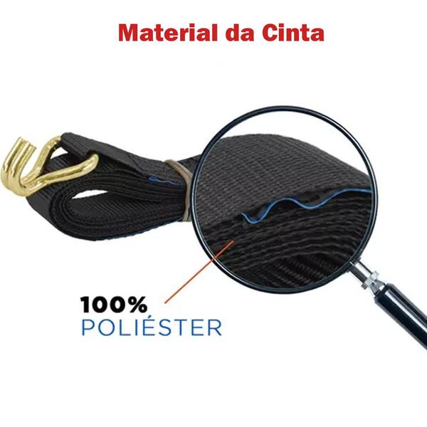 Imagem de Kit com 3 Cintas com Catraca Amarração de Carga Cc080 800kg Vonder