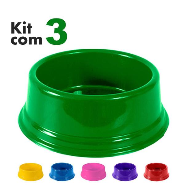 Imagem de Kit com 3 Comedouro Bebedouro Cães 600 ml