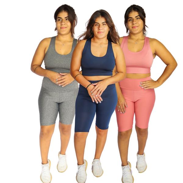 Kit com 3 conjuntos Academia Fitness Treino Diario - swg Imagem de Kit com 3 conjuntos Academia Fitness Treino Diario