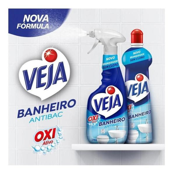 Imagem de Kit com 3 Desinfetantes Veja Banheiro Oxi Ativo 500Ml