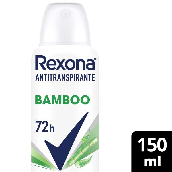 Imagem de Kit com 3 Desodorantes Antitranspirantes Aerosol Feminino Rexona Bamboo 72 horas 150ml