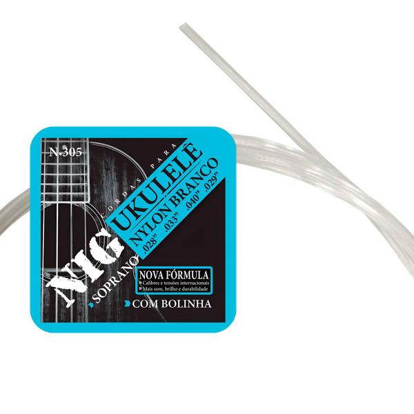 Imagem de Kit Com 3 Encordoamentos P/ Ukulele Soprano Nylon Branco Nig