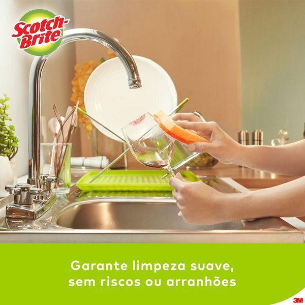 Imagem de Kit com 3 Esponja Louças Delicadas SCOTCH Brite Laranja