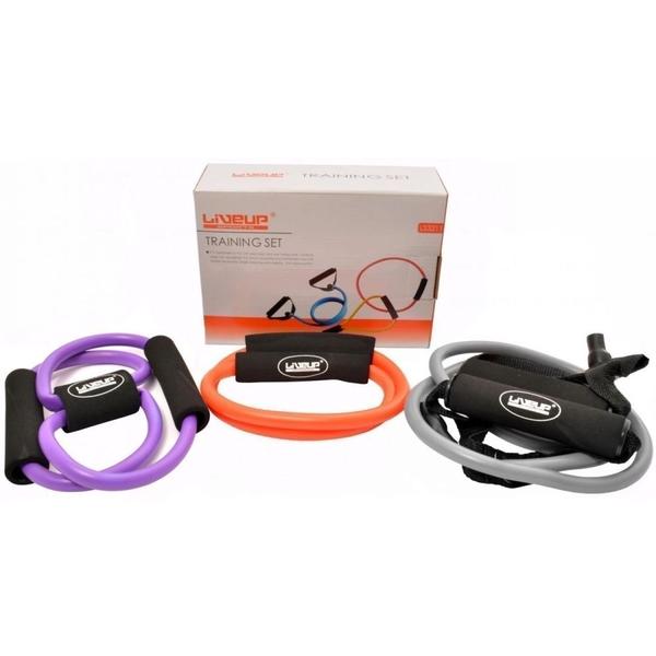 Imagem de Kit com 3 Extensores Medio + 3 Mini Bands + Arco Pilates + Escada de Chao 4m  Liveup Sports 