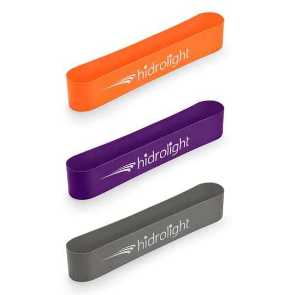 Kit com 3 Faixa Elástica Mini Band Hidrolight Cores Sortidas Imagem de Kit com 3 Faixa Elástica Mini Band Hidrolight Cores Sortidas