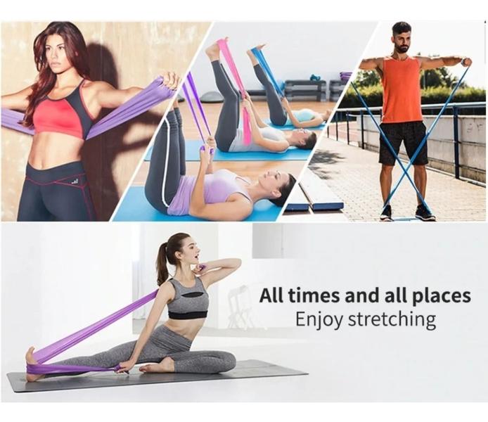 Imagem de Kit com 3 Faixas Elásticas Fitness Pilates Funcional -1,50m - Convoy