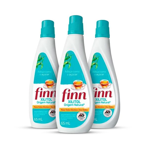 Imagem de Kit com 3 Finn Xilitol Líquido 65ml