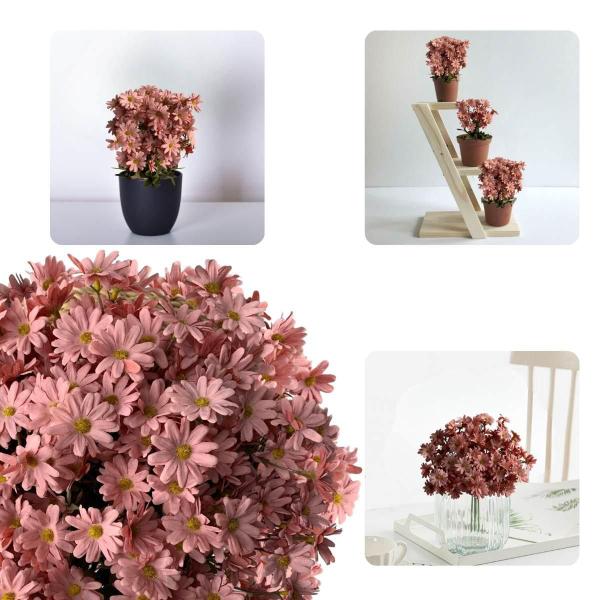 Imagem de Kit com 3 Flores Artificiais de Margarida Qualidade e Realismo Permanente Decoração de Evento - DE4423