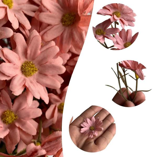 Imagem de Kit com 3 Flores Artificiais de Margarida Qualidade e Realismo Permanente Decoração de Evento