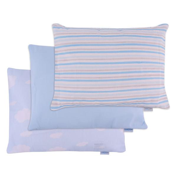 Imagem de Kit com 3 Fronhas Bebê Nuvens Azul - Baby Joy