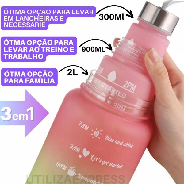 Imagem de Kit com 3 Garrafas Squeeze 2L para Hidratação na Academia  Práticas, Leves e Ideais para Exercícios Físicos!