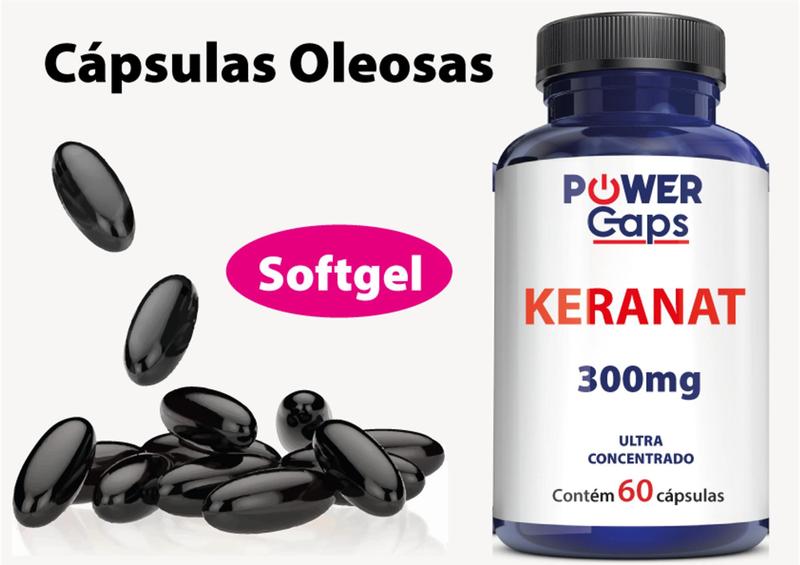 Imagem de Kit com 3 Keranat 300mg 180 Cápsulas Softgel Crescimento Capilar