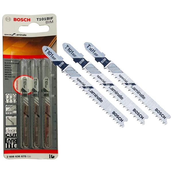 Imagem de Kit com 3 Lâminas Bosch T101BIF para Serra Tico-Tico para cortar Laminados - 2 608 636 670