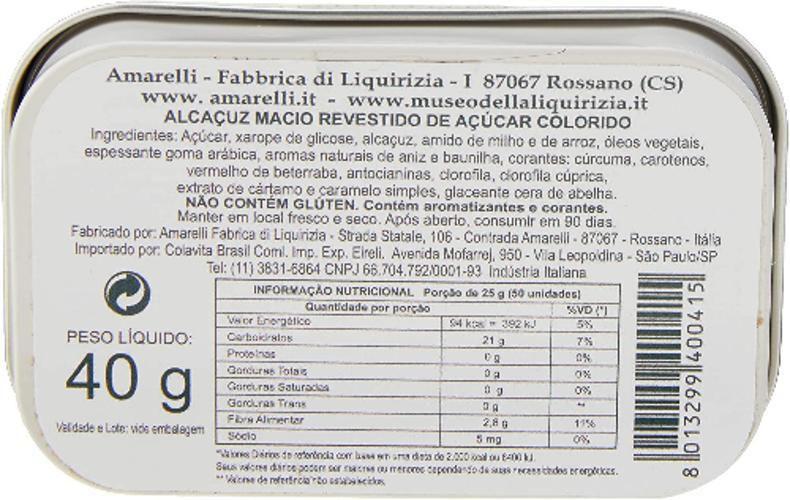 Kit Com 3 Latas Bala De Alcaçuz Oro Puro Amarelli 40G Imagem de Kit Com 3 Latas Bala De Alcaçuz Oro Puro Amarelli 40G