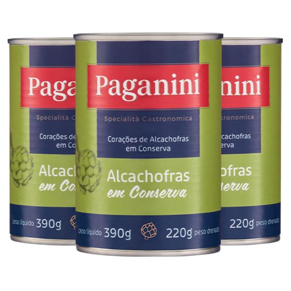 Imagem de Kit Com 3 Latas De Coração De Alcachofra Paganini 210G