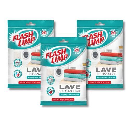 Imagem de Kit com 3 - Lenço Anti Mancha Maquina de Lavar Flash Limp