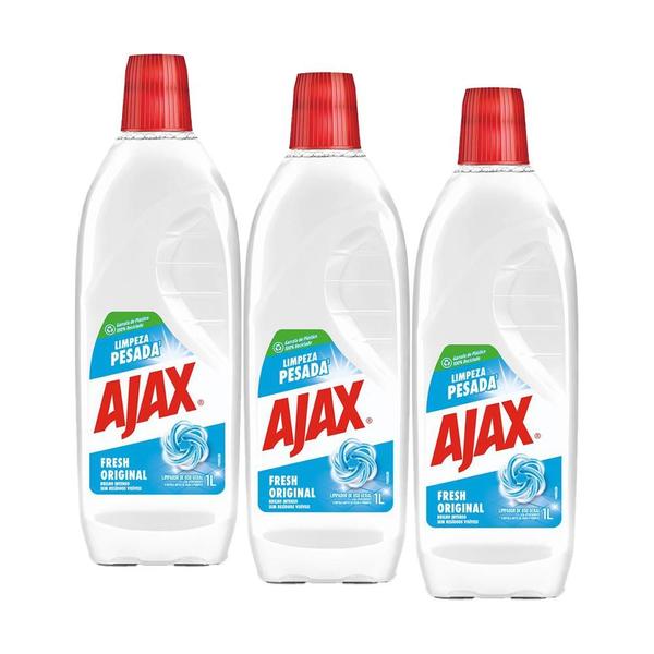 Imagem de Kit com 3 Limpador Diluível Ajax Fresh 1L Cada