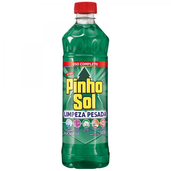 Imagem de Kit com 3 Limpador Diluível Pinho Sol Limpeza Pesada Eucalipto 500ml Cada