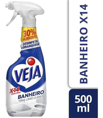 Imagem de Kit com 3 Limpador Veja X-14 Branqueia Tira Limo 2 em1 500ml