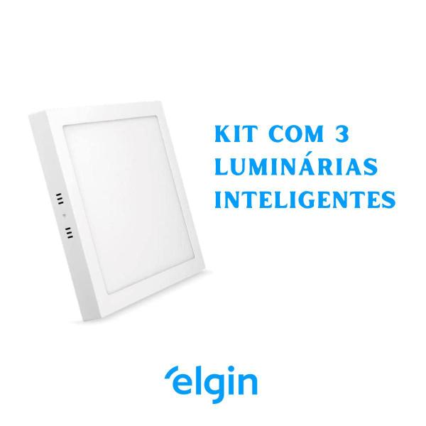 Imagem de Kit com 3 Luminárias Inteligente Wifi de Sobrepor 18W Elgin