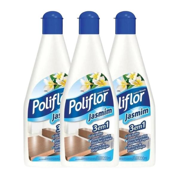 Imagem de Kit com 3 Lustra Moveis Jasmim Poliflor Squeeze  200Ml