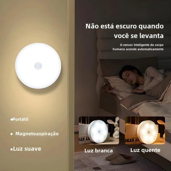 Imagem de Kit com 3 Luzes Noturnas de LED Recarregáveis via USB - Sensor de Movimento - para Armário, Cozinha e Guarda-Roupa