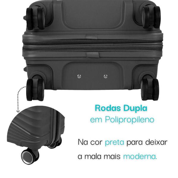 Imagem de Kit Com 3 Malas de Viagem Completa Expansivas P-M-G Polipropileno