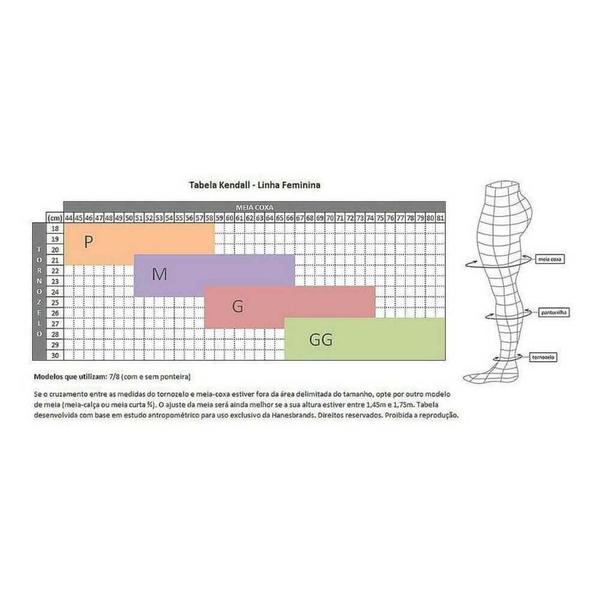 Imagem de Kit com 3 Meias Kendall 7/8 Sem Ponteira Média Compressão (18-21 mmHg) - 1712