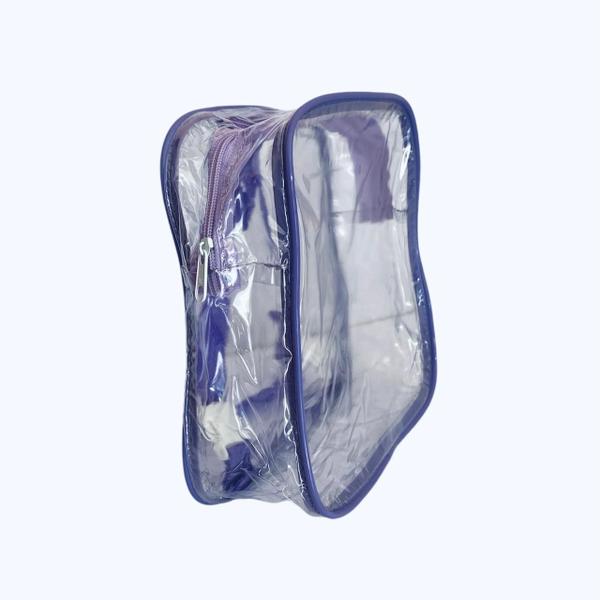 Imagem de KIT COM 3 MINI mochila LÍLAS infantil transparente cristal escola viagem lancheira piscina brinquedo